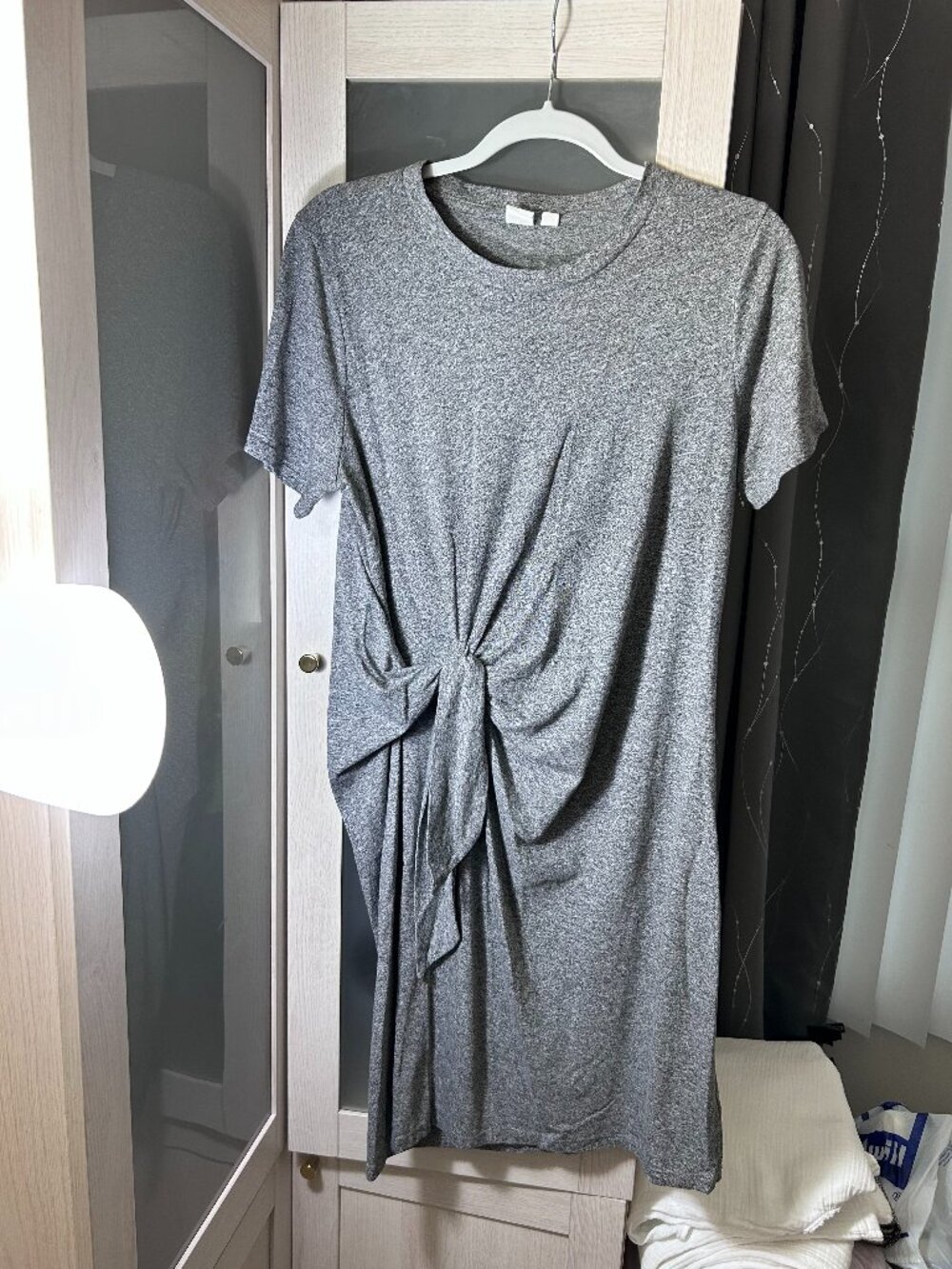 Women's Gap T-shirt Wrap Dress in Heather Grey Size Large